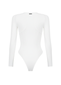 Bodysuit Rayline with Mesh in White