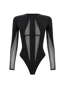 Bodysuit Rayline with Mesh in Black