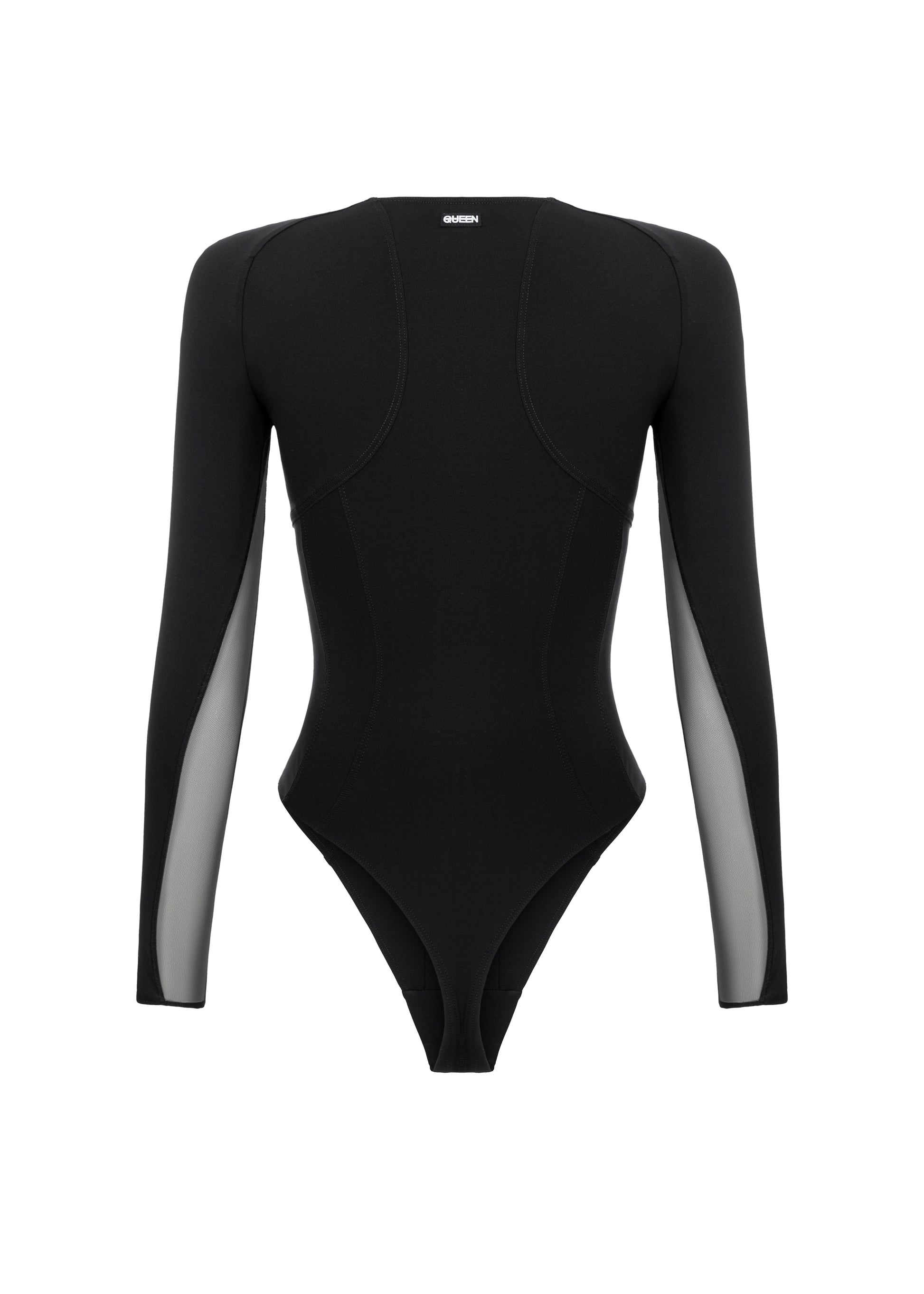 Bodysuit Rayline with Mesh in Black