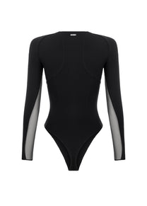 Bodysuit Rayline with Mesh in Black