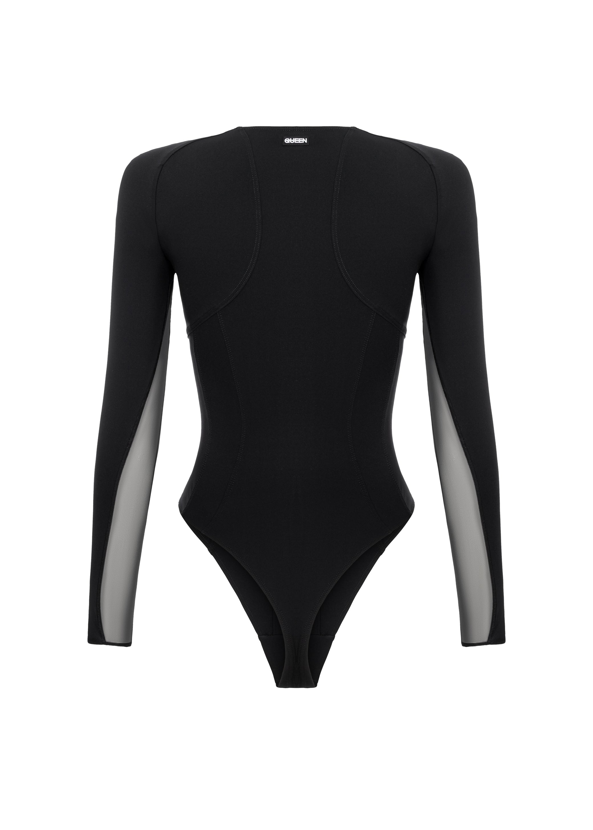 Bodysuit Rayline with Mesh in Black